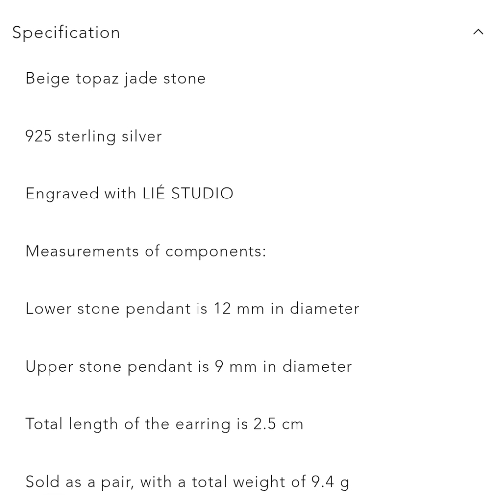 The Hannah Earrings in Beige Topaz Jade - Picture 2 of 2